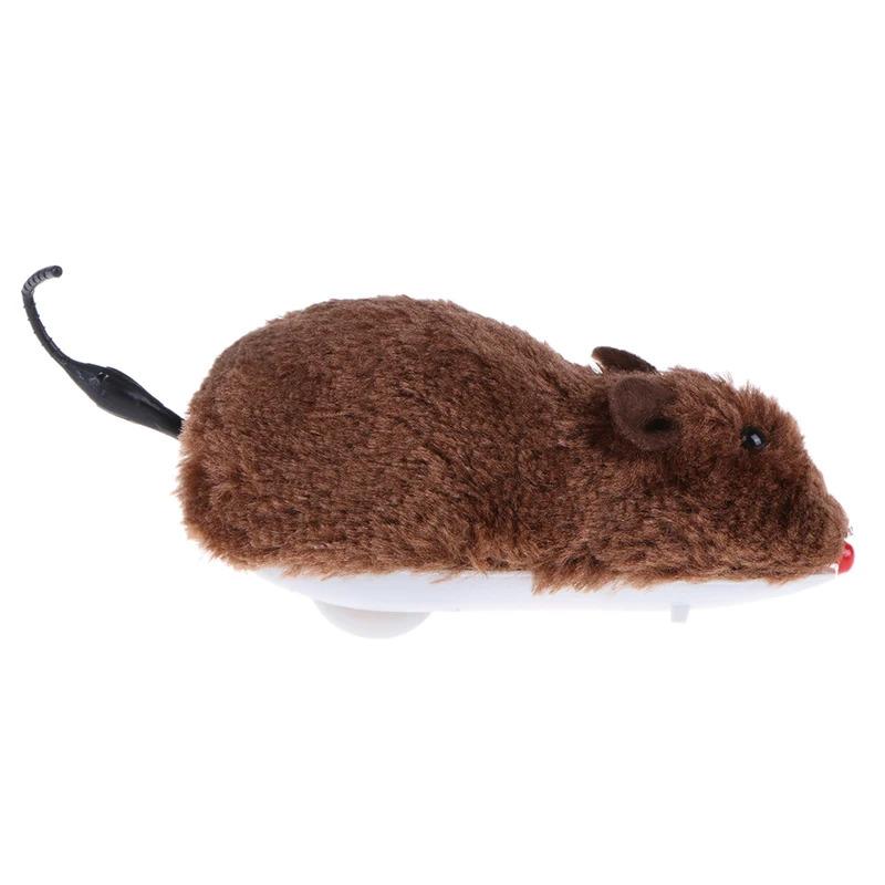 Mechanical Motion Rat Toys Running Movable Pet Plush Multi Color Clockwork Spring Mouse Interactive Cat Training Toys