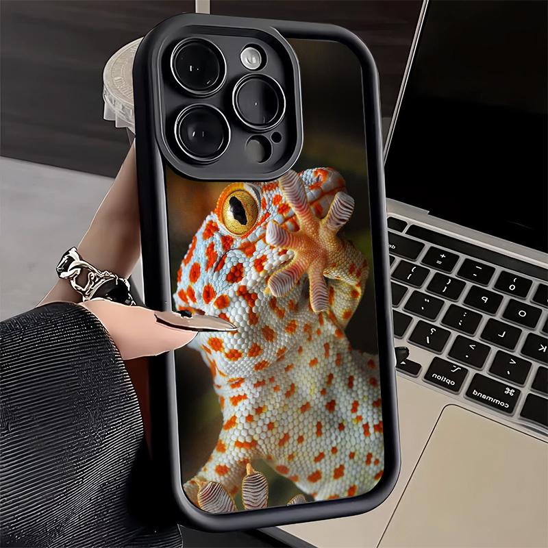 Phone Case for iPhone 17 Air 16E 15 16 Pro Max Lizards Geckos Cute Pet Cover 14 Plus 13 12 Mini Soft Shell Silicone Fundas