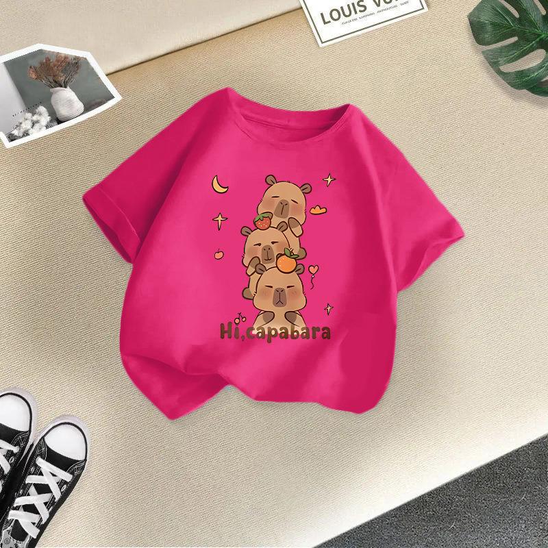 Children's Casual Short-sleeved T-shirt - Summer Boys' And Girls' Loose Capri Ballo T-shirt