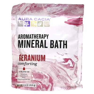 Aromaterapinė mineralinė vonia, raminanti pelargonija, 2,5 uncijos (70,9 g)