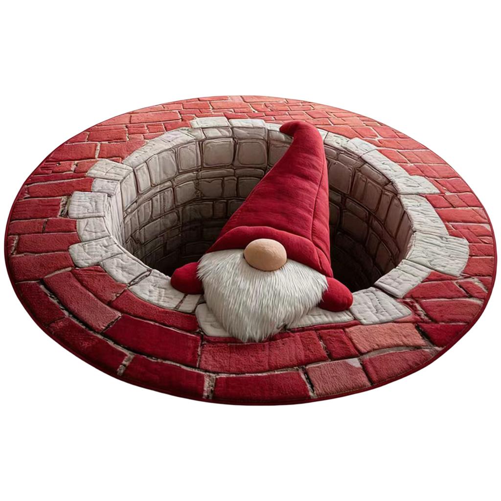 40cm Christmas Red Rug Snowman Gnome Skeleton Carpet 3D Car Christmas Tree Print Door Mat Room Home Halloween New Year Decor