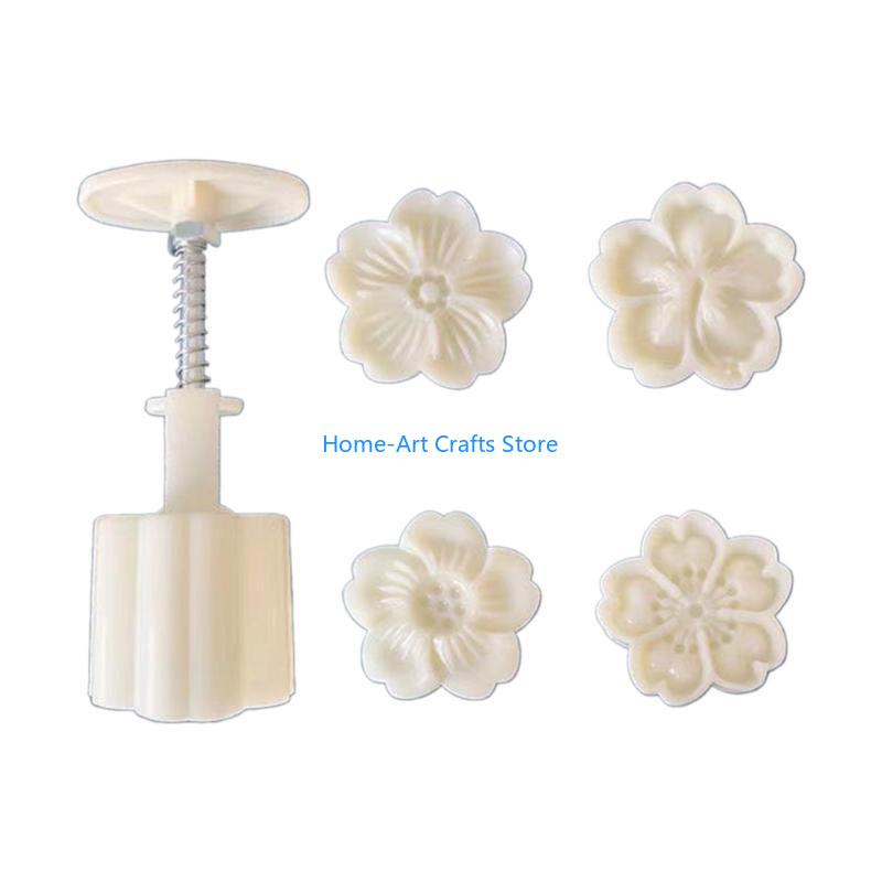 Y3NA Creative Flower Mooncakes Baking Stamp Unique Flower Mooncakes Crafting Molds