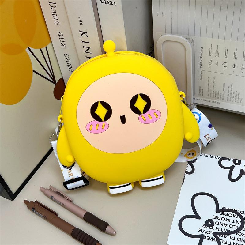 Cartoon Egg Boy Silicone Bag 2025 New Versatile Children's Messenger Change Bag Cute Girl Storage Mobile Phone Bag
