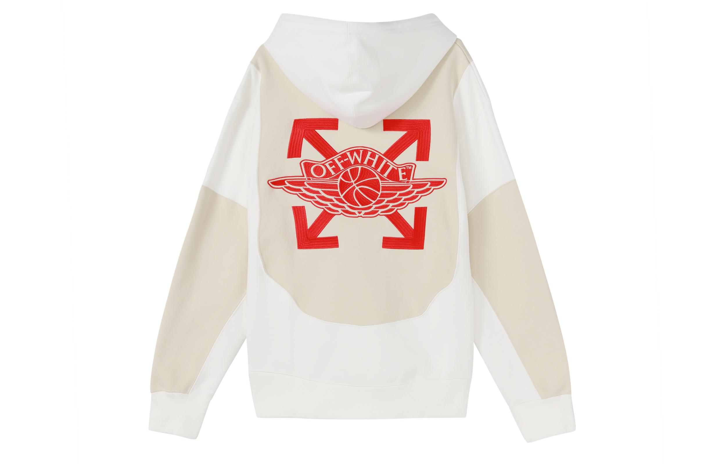 Jordan X OFF-WHITE Izšūts Logo Hūdijs