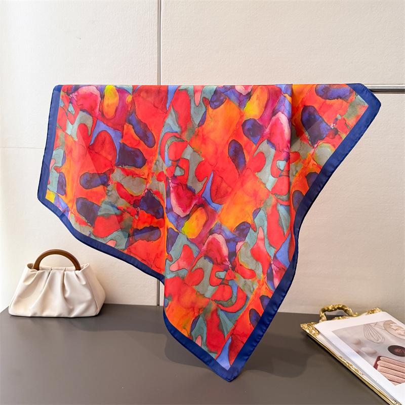 Women Spring Summer Square Scarf 70*70cm Soft Satin Scarves Headscarf Female Foulard Beach Bandana Ladies Neckerchief Hair band