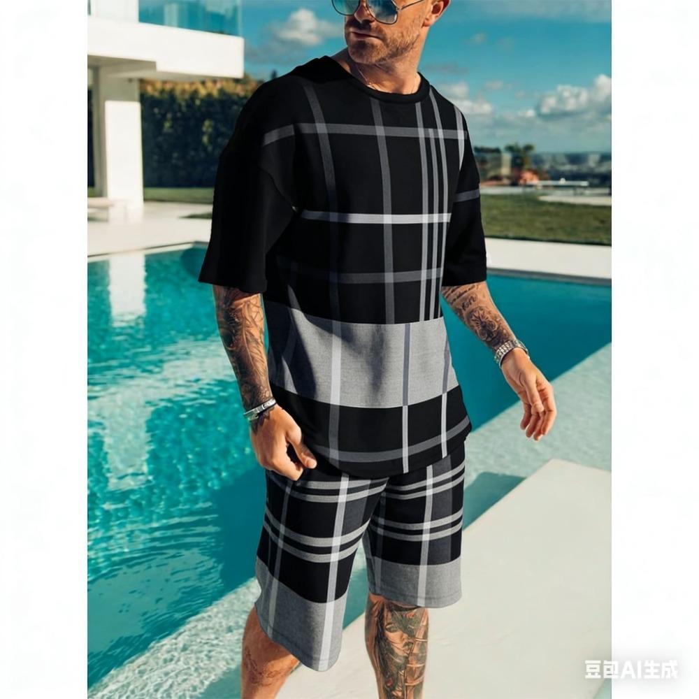 Men's 3D Printed T-Shirt and Shorts Set