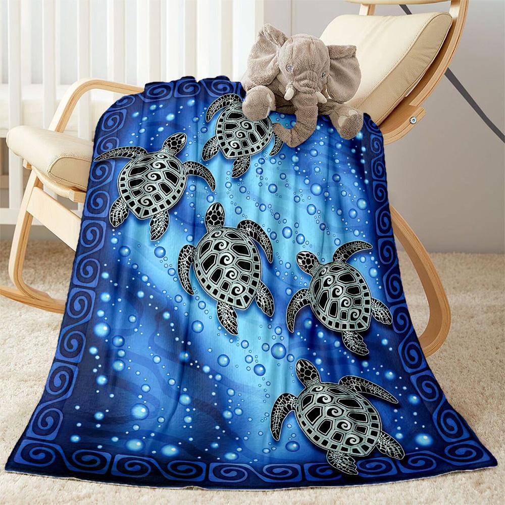 1pc Ocean Life Adventure Blanket Soft and Warm for Sofa Office Camping Travel Livingroom Great Gift for Friends and Family Comfortable