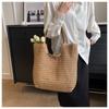New summer vacation wind woven bag women's large-capacity casual straw woven shoulder bag temperament simple portable beach bag