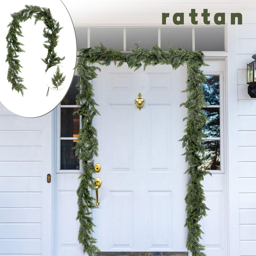 Artificial Simulation Christmas Leaf Cane Soft Feel Needle Vine Door Head Decoration Wall Hanging