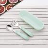 Cartoon Stainless Steel Children's Cutlery Set - Fork & Spoon with Round Handles, Gift for Mother & Baby, Birthday Gift