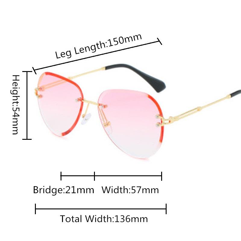 Fashion Vintage Rimless Sun Glasses Women Luxury Ladies Sunglasses Shades UV Protection Stylish Oculos Feminino Gafas