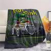 1PC Rat Fink Print Flannel Blanket, High Quality All Seasons, Home Decor, Warmth and Comfort, Perfect for Christmas Gifts