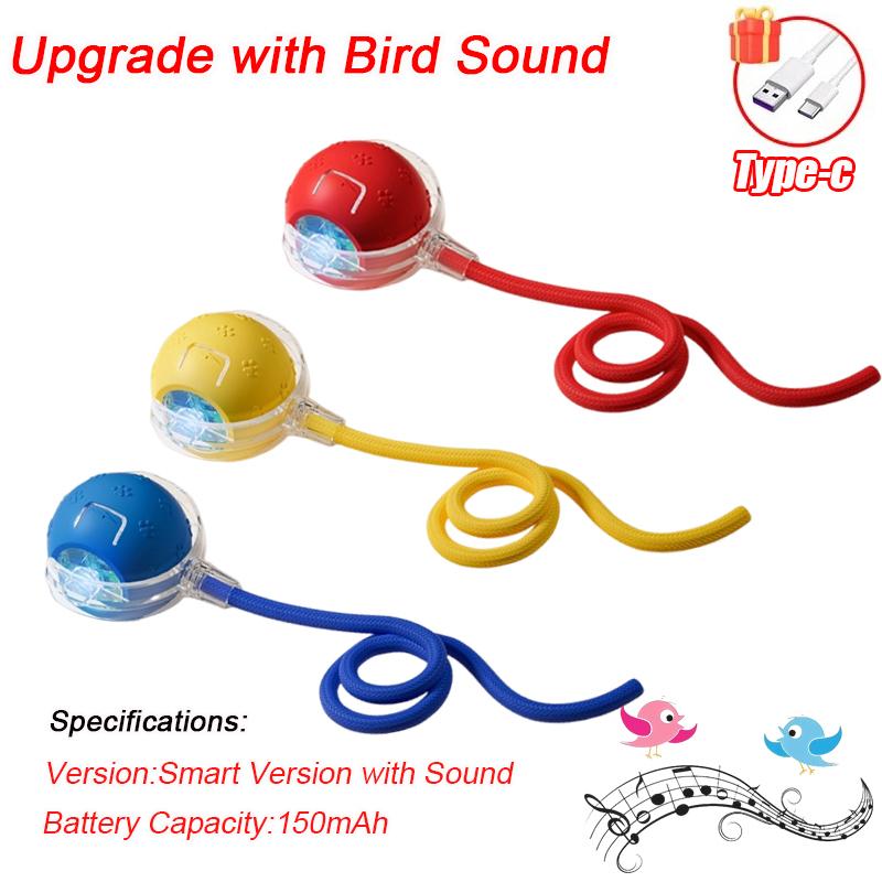 Upgrade Smart Interactive Cat Toys Ball Pet Interaction with Bird Sound Automatic Rolling Ball Toy for Cat Electric Dog Ball Toy