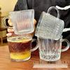HA Embossed Glass Mugs with Handle (4-Pack)