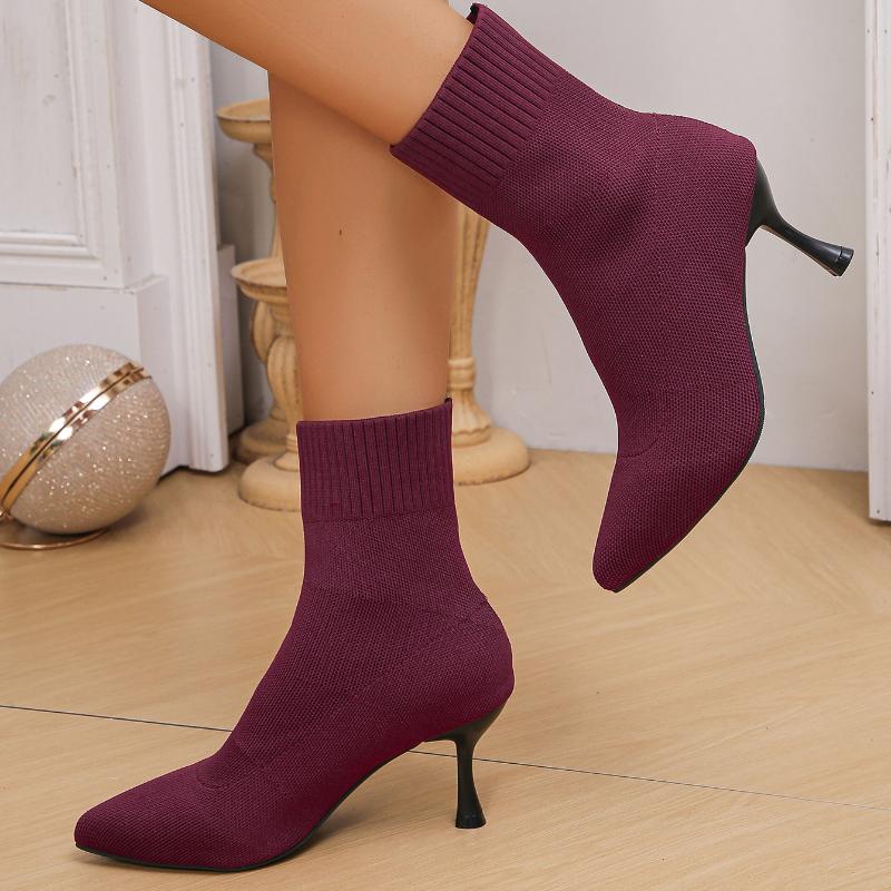 Fashion 2024 New Trend Fashion Comfortable Pointed Toe Boots Women Autumn Winter Zapatos De Mujer Ankle Boots High Heels Big Size Shoes