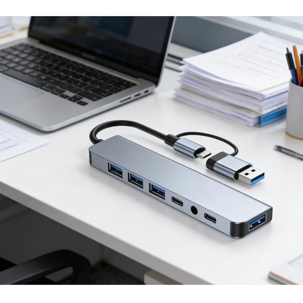 USB C Hub USB Splitter 8in1 7in1 7in2 3in1 USB Extender with 4 USB Port 1 USBC Port TF/SD Card Reader Audio Output Compatible