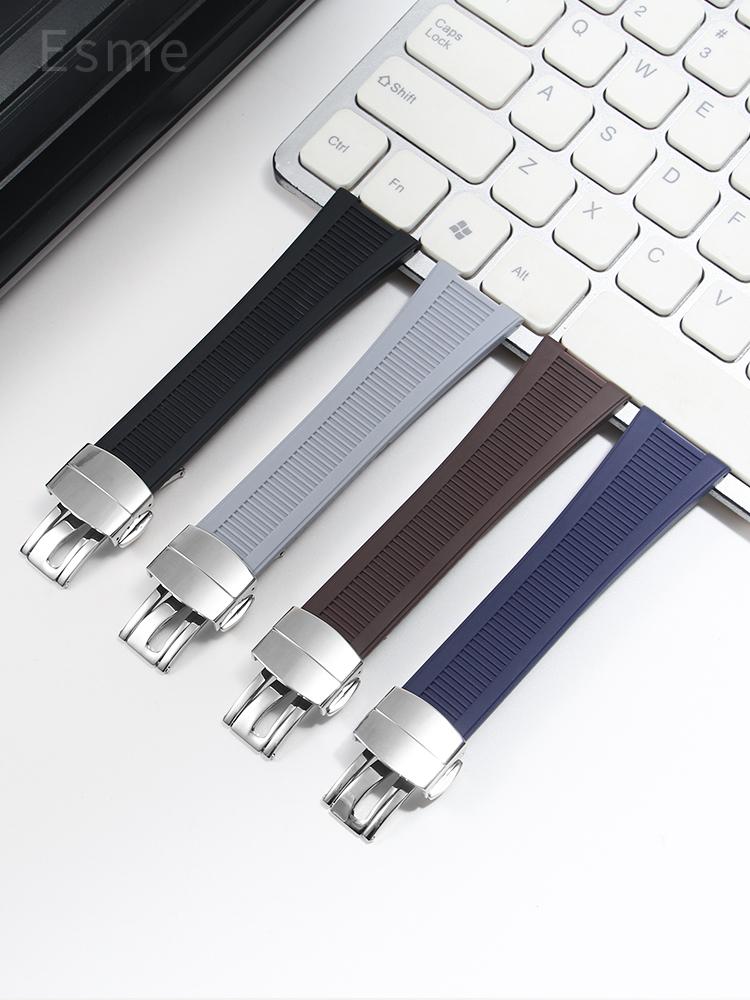 For Patek Philippe Nautilus Watch Strap 5711/5712/5726 Special Concave Interface Waterproof Silicone Watch Accessories 25x13mm