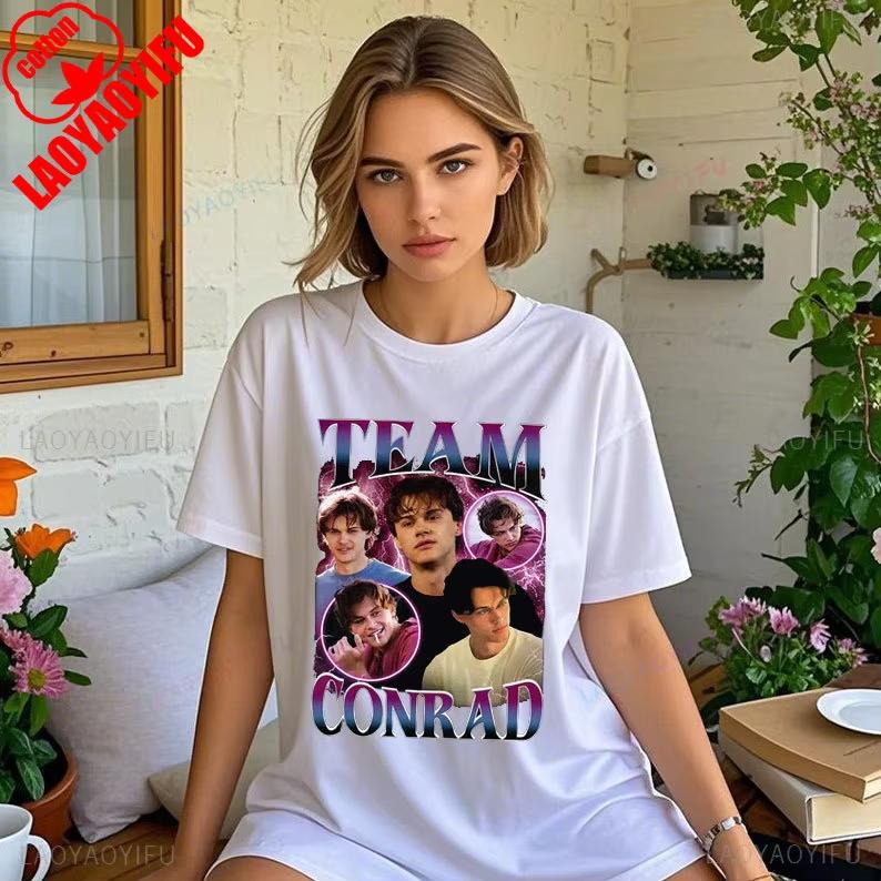 

Team Conrad Cousins Beach Bootleg Cotton Shirt The Summer I Turned Pretty Shirts Love Conrad Fisher Vintage Tee Movie Y2k Tops 4XL