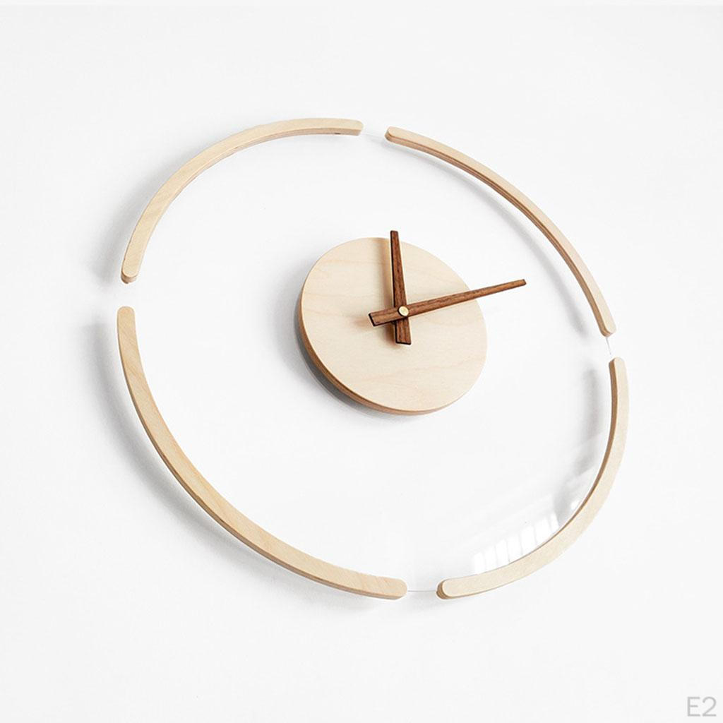 14 inch Wooden Wall Clock Vintage Modern Creative Round for Kitchen Conference Room