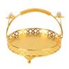 Fruit Tray Retro   Round Large Capacity Handle Design Decorative Strong Alloy Fruit Bowl for Party Family Bar Cafe