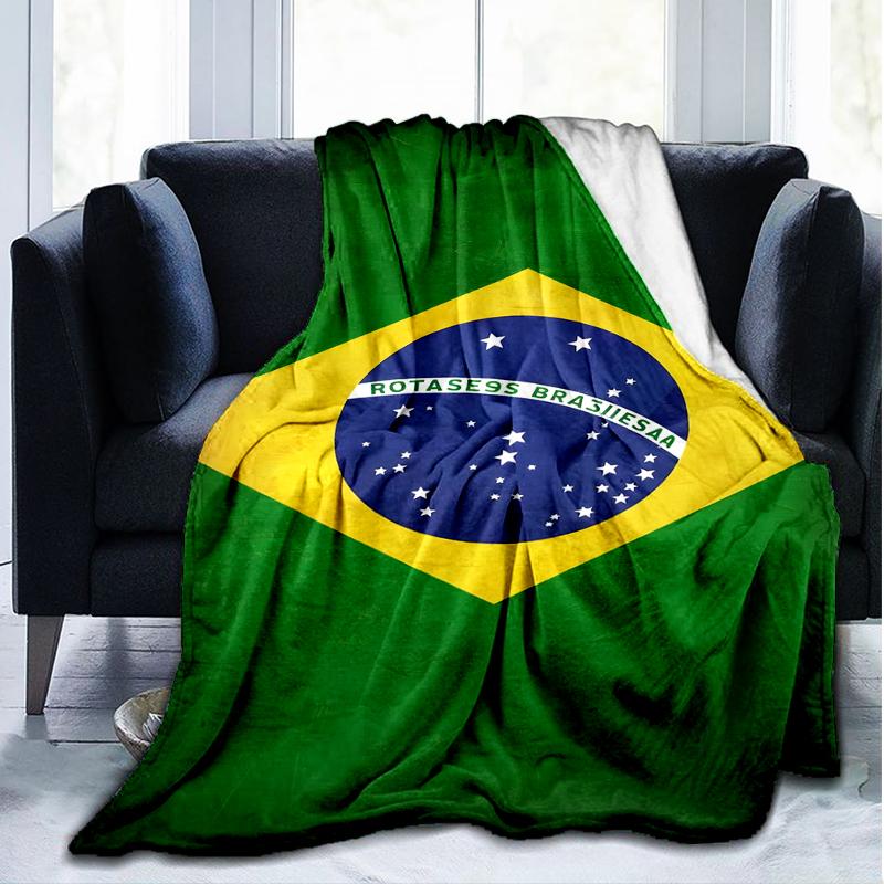 1PC Brazil Artwork Printed Soft Flannel Blanket Throw for Adult Bedroom Living Room Sofa Camping Travel Fan Gifts Christmas Gifts