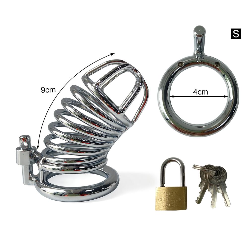 Male Chastity Device Stainless Steel Cock Cage Hollow Breathable Penis Sleeve Erotic Urethral Lock Ring Adult Sex Toys for Men