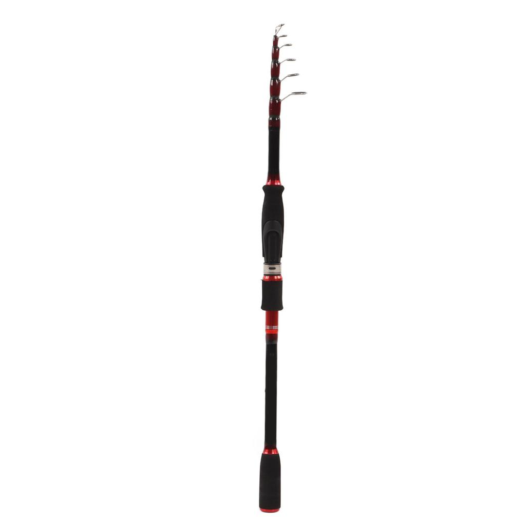 Telescopic Fishing Rod Carbon Fiber Fishing Pole with Stainless Steel Swivel Guide for Outdoor Angling 2.4m