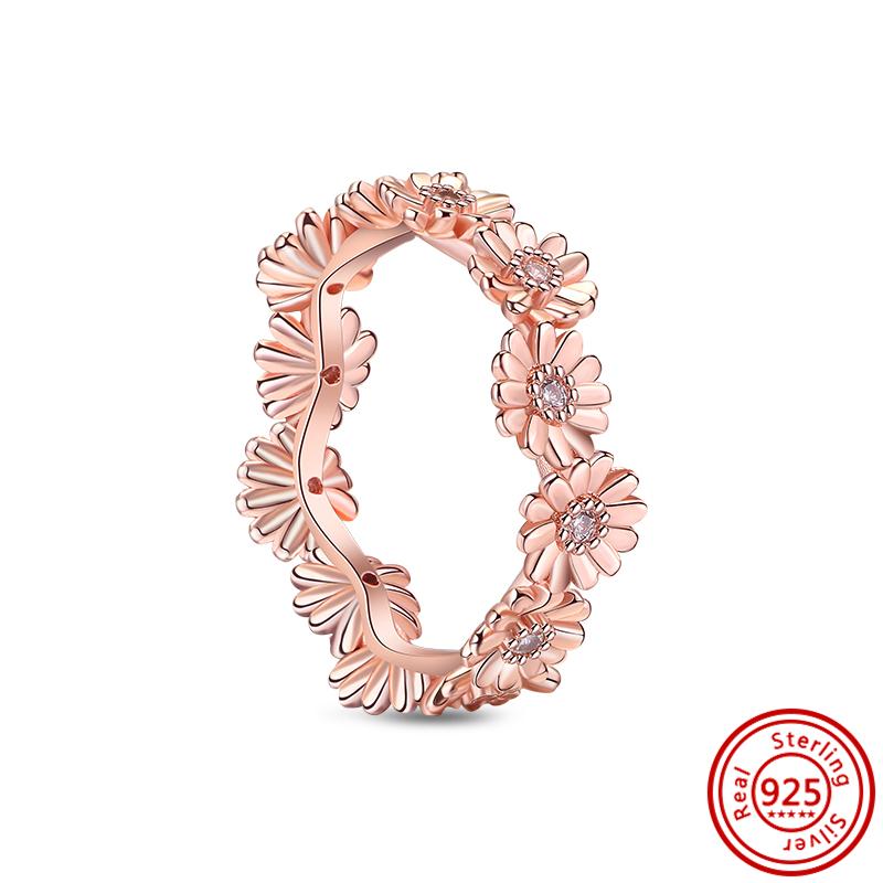 925 Sterling Silver Rings for Women Original Infinity Love Heart Engagement Wedding Ring Rose Gold Zircon Luxury Jewelry Gift