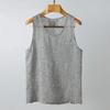 Men's European Yarn-Dyed Linen Vest - Breathable & Loose-Fit for Summer