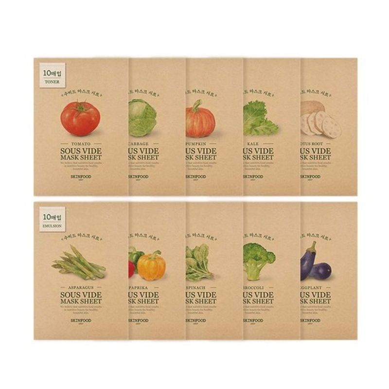 [Cross-Choice of 2 Types] 10 Types of Skin-customized Sub-vide Mask Packs (20 Sheets)