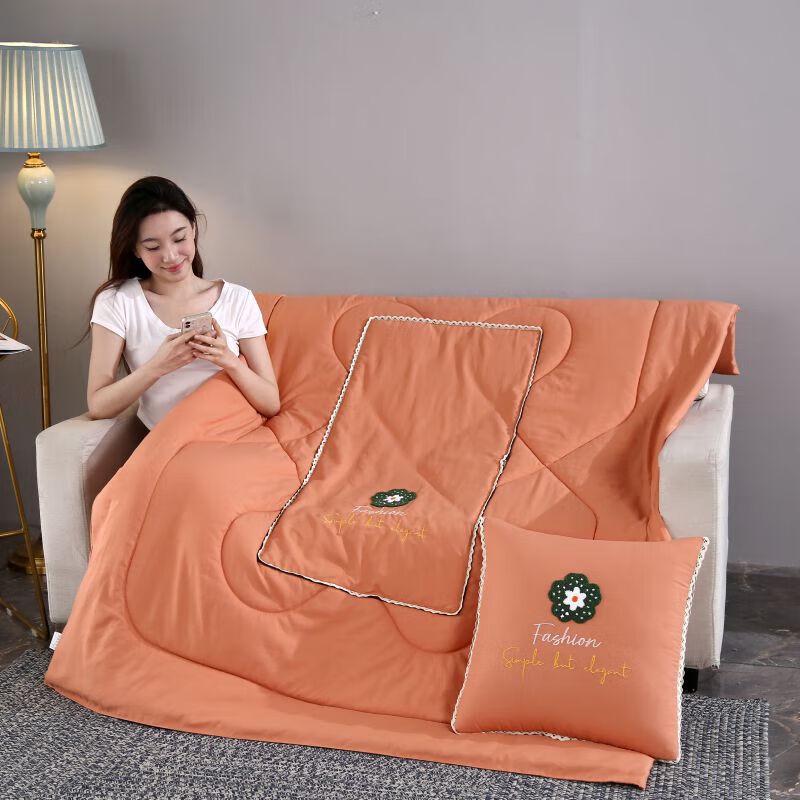 

YEKEROLAN Freesia Embroidered Cushion Blanket