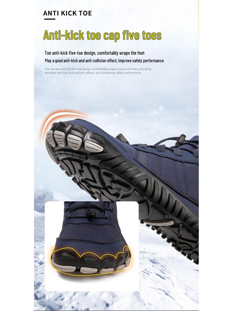 Winter Waterproof High-Top Snow Boots - Unisex Fleece-Lined Cold-Proof Sports Shoes