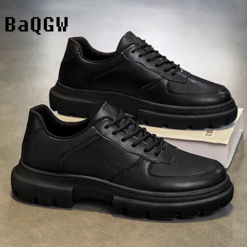 Модные повседневные кожаные туфли — фото 7