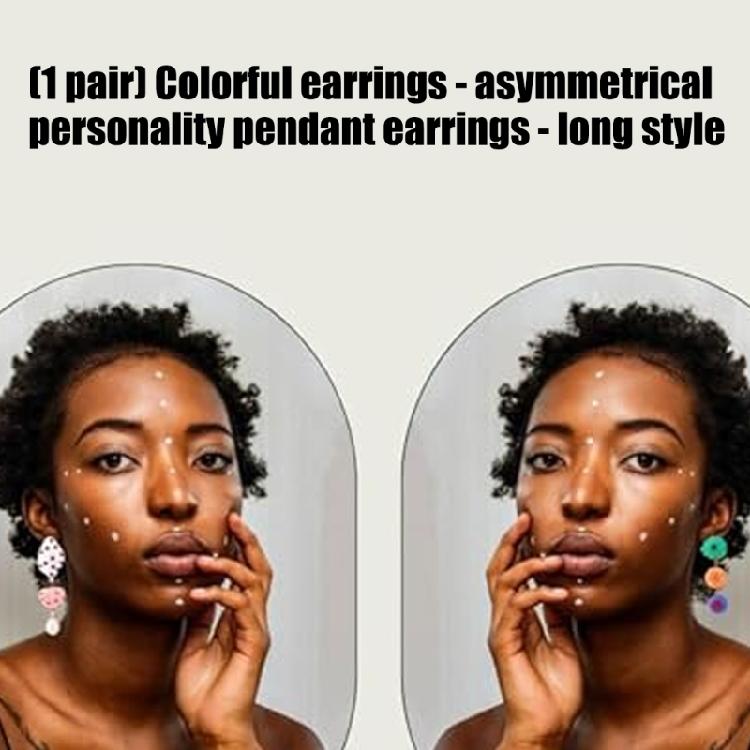 Modische asymmetrische Ohrringe Harzanhänger Ohrringe Alltagskleidung Bunte Ohrringe Geeignet zum Kombinieren Stylischer Look