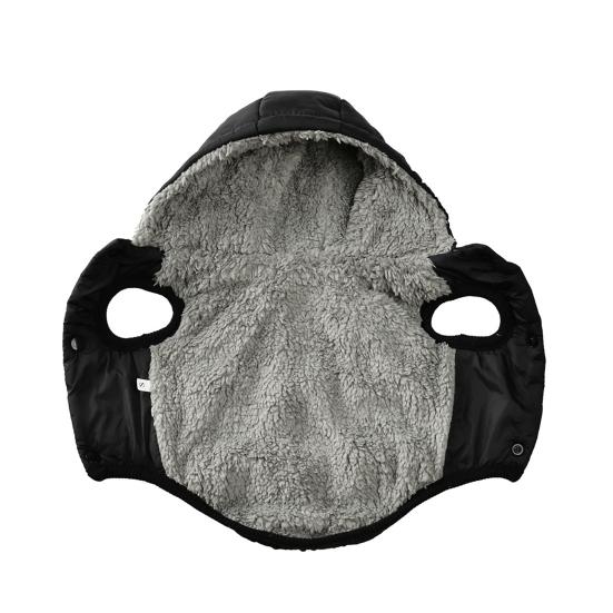 Hunder Termisk Hettegenser Fleeceforet Hundejakke med Hette Knappelukking Varm Valpe Vinterfrakk for Små Mellomstore Hunder