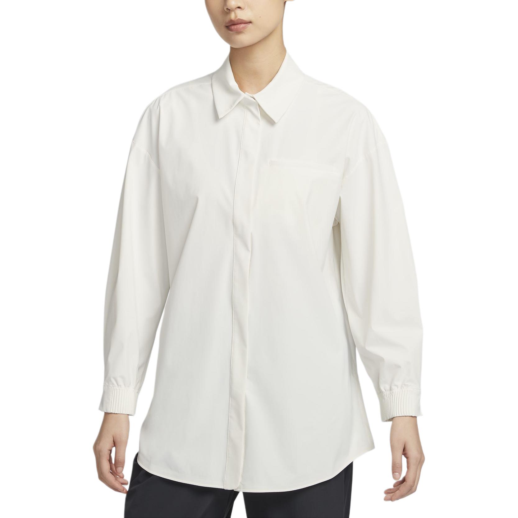 

Nike Dri-Fit Oversize Casual Fashion Quick-Dry Long Sleeve Shirt Women shirts Sail Light-Bone HQ0237133 M