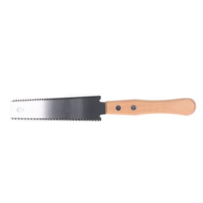 Hand Pull Saw with Beech Wood Handle SK5 Steel Blade Double Sided Fine Teeth Saw for Gardening