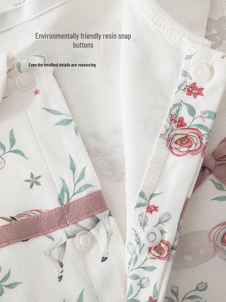 Spring & Autumn Princess Jumpsuit for Baby Girls - Pure Cotton, Class A, Sweet Outdoor Bodysuit