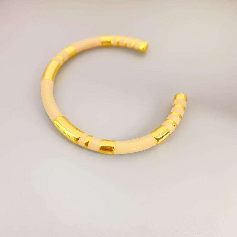 Meier Copper-plated real gold stylish bamboo-shaped enamel glaze dripping oil elegant bracelet