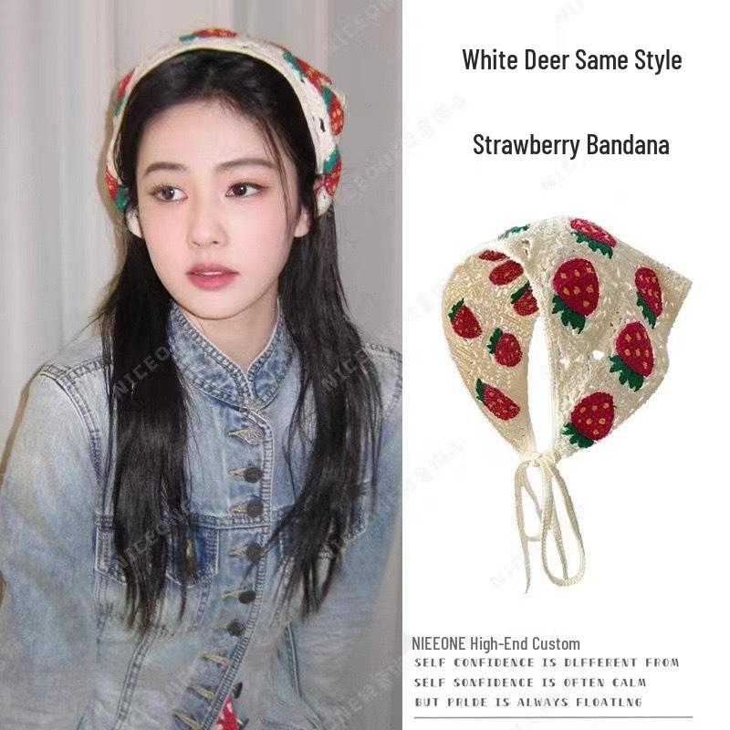 Retro Girly French Lace Triangle Scarf: Versatile Summer Headscarf & Photo Prop