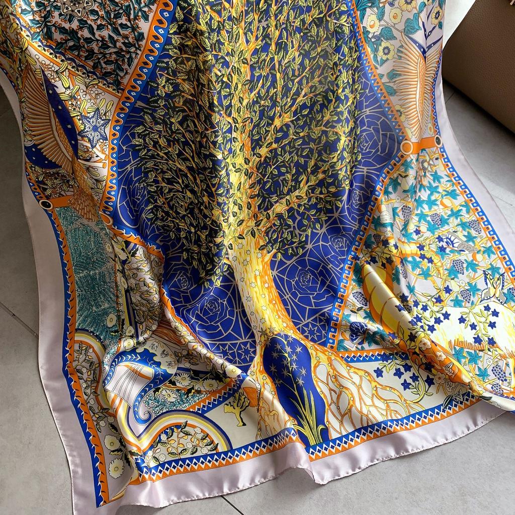 Wysokiej jakości luksusowe jedwabne szale z pałąkiem na głowę szaliki szalik dla kobiet łańcuszek jedwabny szal damski dekoracyjny szal