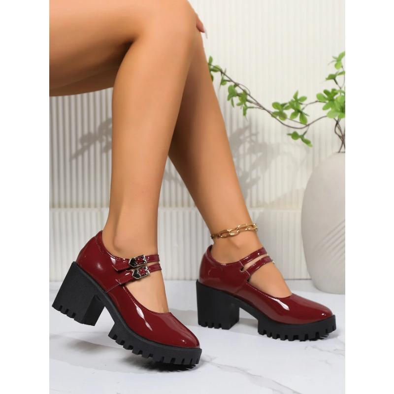 Mode Weiß Französische High Heels Klobiger Absatz Dicke Sohle Britischer Stil Mary Jane Kleine Lederschuhe Kawaii Schuhe Zapatos De Mujer