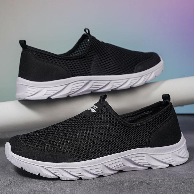 Lightweight Men Casual Shoes Breathable Slip On Male Casual Sneakers Anti-slip Men's Flats Outdoor Walking Shoes Size 39-47