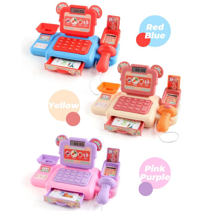 Simulation Cartoon Supermarket Cash Register Toy Home Appliance Series Children'S Play Home Role Playing Mini Cashier Model
