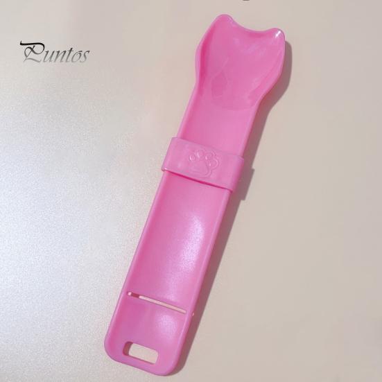 Happy Spoon Cat Easy Cleaning Thumb Press Treat Feeder with Hanging Hole Waste-free Hygienic Squeeze Spoon for Pets