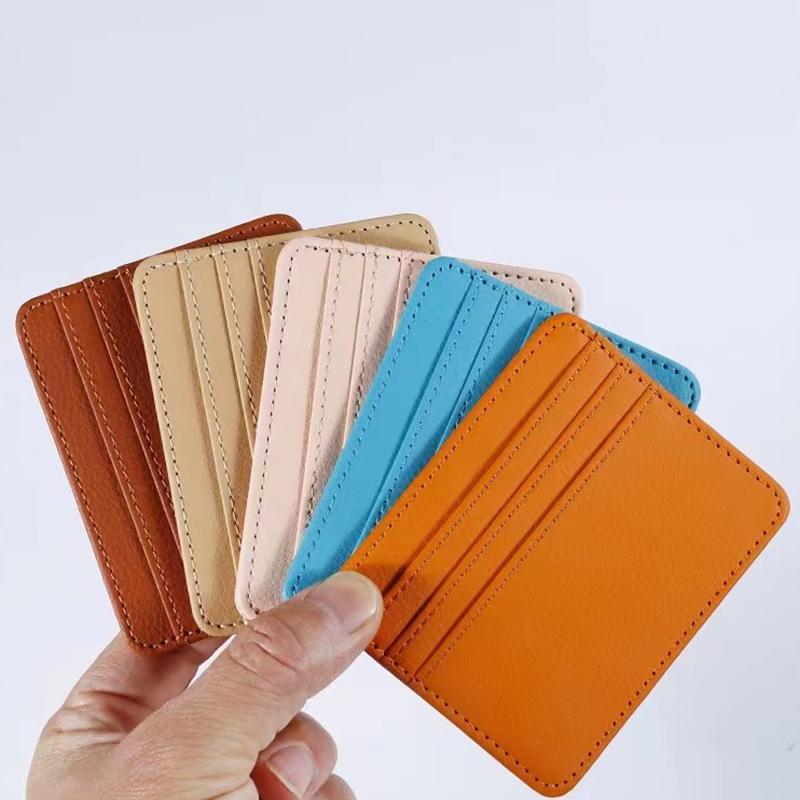 1Pc Pu Leather Id Card Holder Candy Color Bank Credit Card Box Multi Slot Slim Card Case Wallet Women Men Business Card Cover