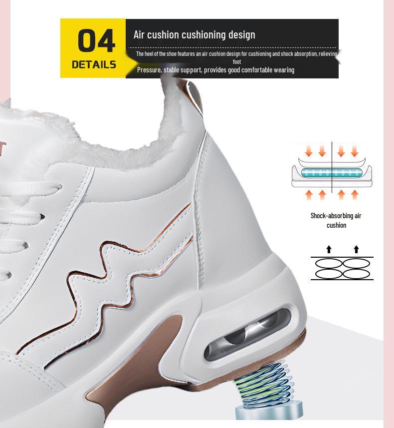 2025 Winter Women's Warm Cotton Sports Shoes - 8cm Height-Increasing, Casual & Invisible Lift Sneakers