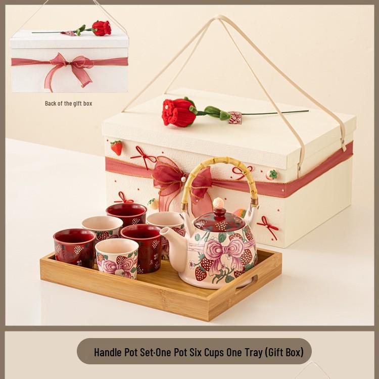 Elegant Tea Set: Teapot & Teacups for Weddings, Bridesmaids, Engagements, Birthdays, or Housewarmings