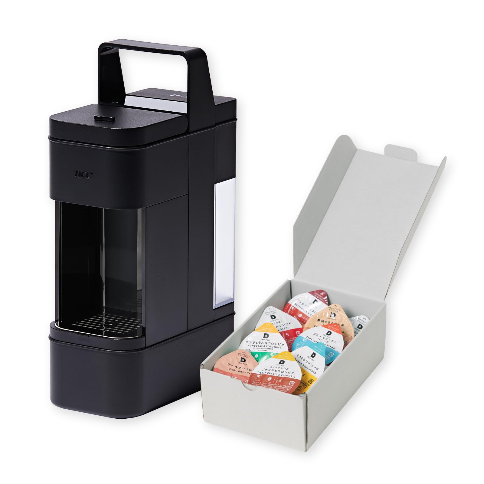 

UCC Drip Pod Capsule Coffee Maker DRIP POD YOUBI Midnight Black Tasting Kit for Iced for Regular Black Roasted Green + 16-Pack Coffee Maker