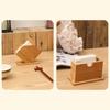 Y3NA Bamboo Tissue Box Cube Fan Draw Paper Napkin Holder Boxes for Home Kitchen Dining Table Decoration Storage
